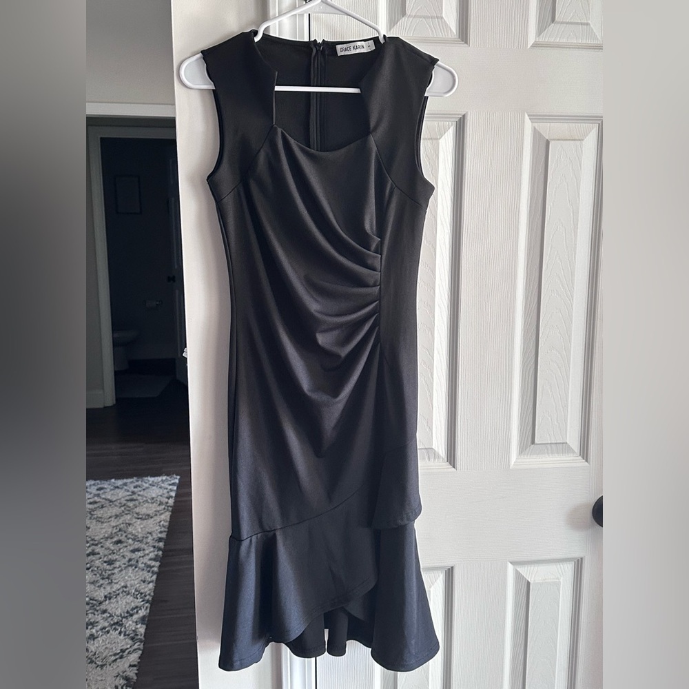 Grace Karin Black Asymmetrical Dress